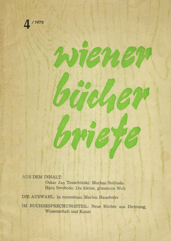 Wiener Bücherbriefe Juli 1970